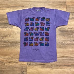 Bo Bendixen Danish Pop Art Dog Graphic T Shirt Size Medium